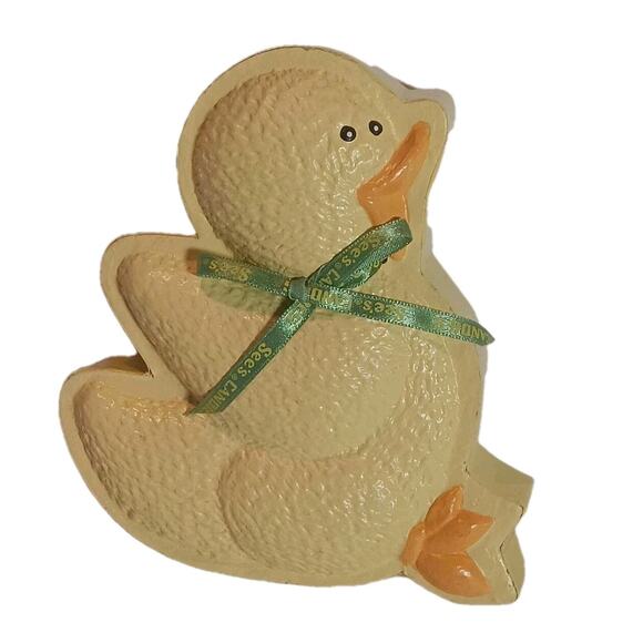 Vintage See's Candies Yellow Empty Cardboard Candy Box Easter Chick Peep - Picture 1 of 8